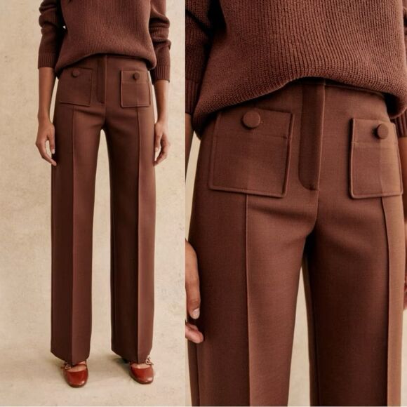 NWT SEZANE DAN Trousers in Caramel brown - Picture 1 of 6
